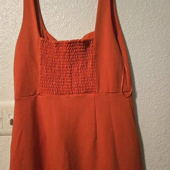 Chic Orange Midi Dress - Picture 6 of 9